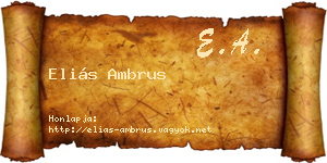 Eliás Ambrus névjegykártya