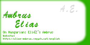 ambrus elias business card